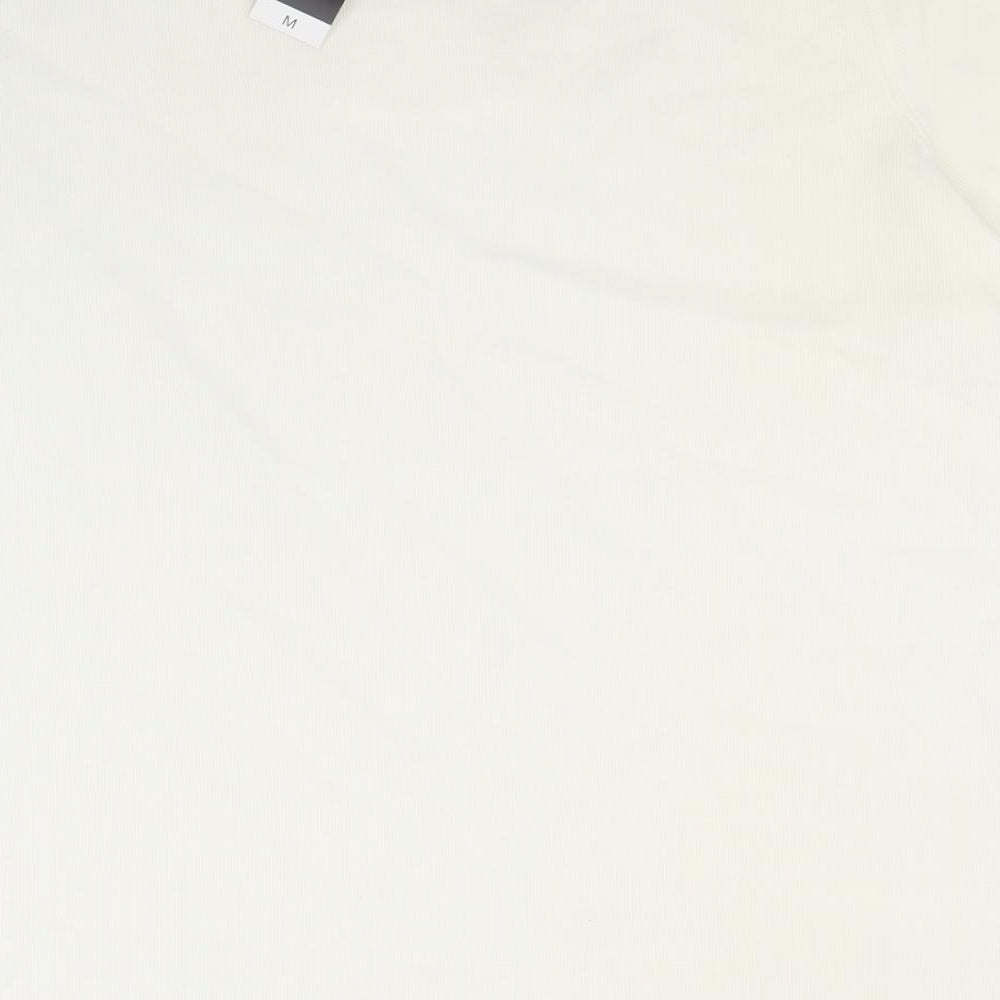 BM Womens White Polyester Basic T-Shirt Size M Scoop Neck