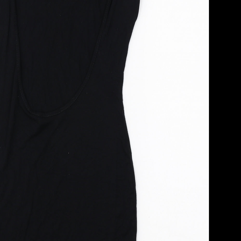 Missguided Womens Black Polyester Bodycon Size 8 Boat Neck Pullover