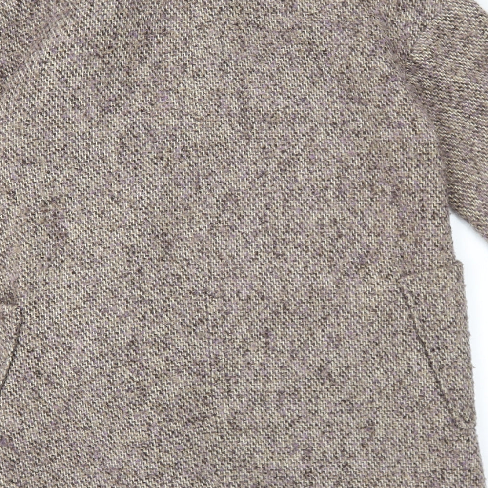 Zara Womens Brown Overcoat Coat Size S Zip