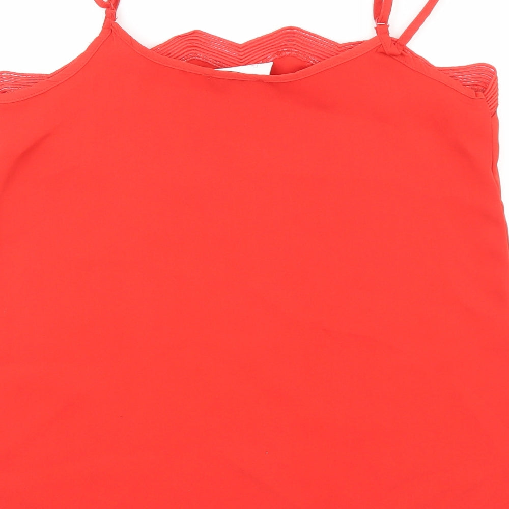 Grace & Mila Womens Red Polyester Camisole Tank Size S Square Neck