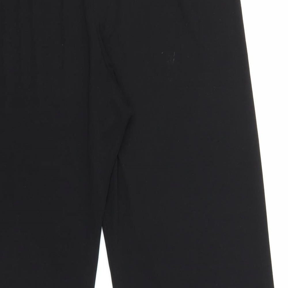 Berkertex Womens Black Polyester Capri Trousers Size 14 L27 in Relaxed