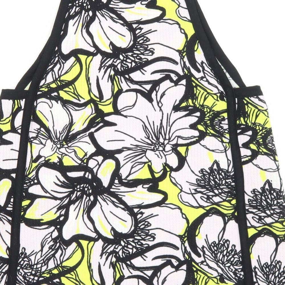 River Island Womens Black Floral Polyester Basic Tank Size 14 Square Neck
