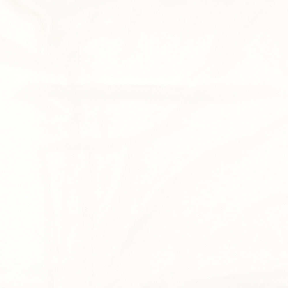 Zara Womens White Polyester Basic Blouse Size M Boat Neck