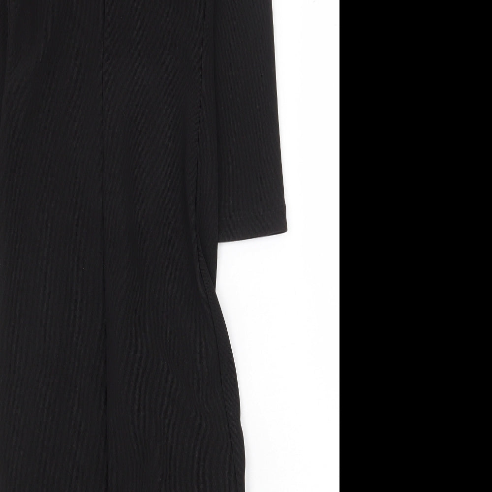 Zara Womens Black Polyester Sheath Size XS Boat Neck Pullover