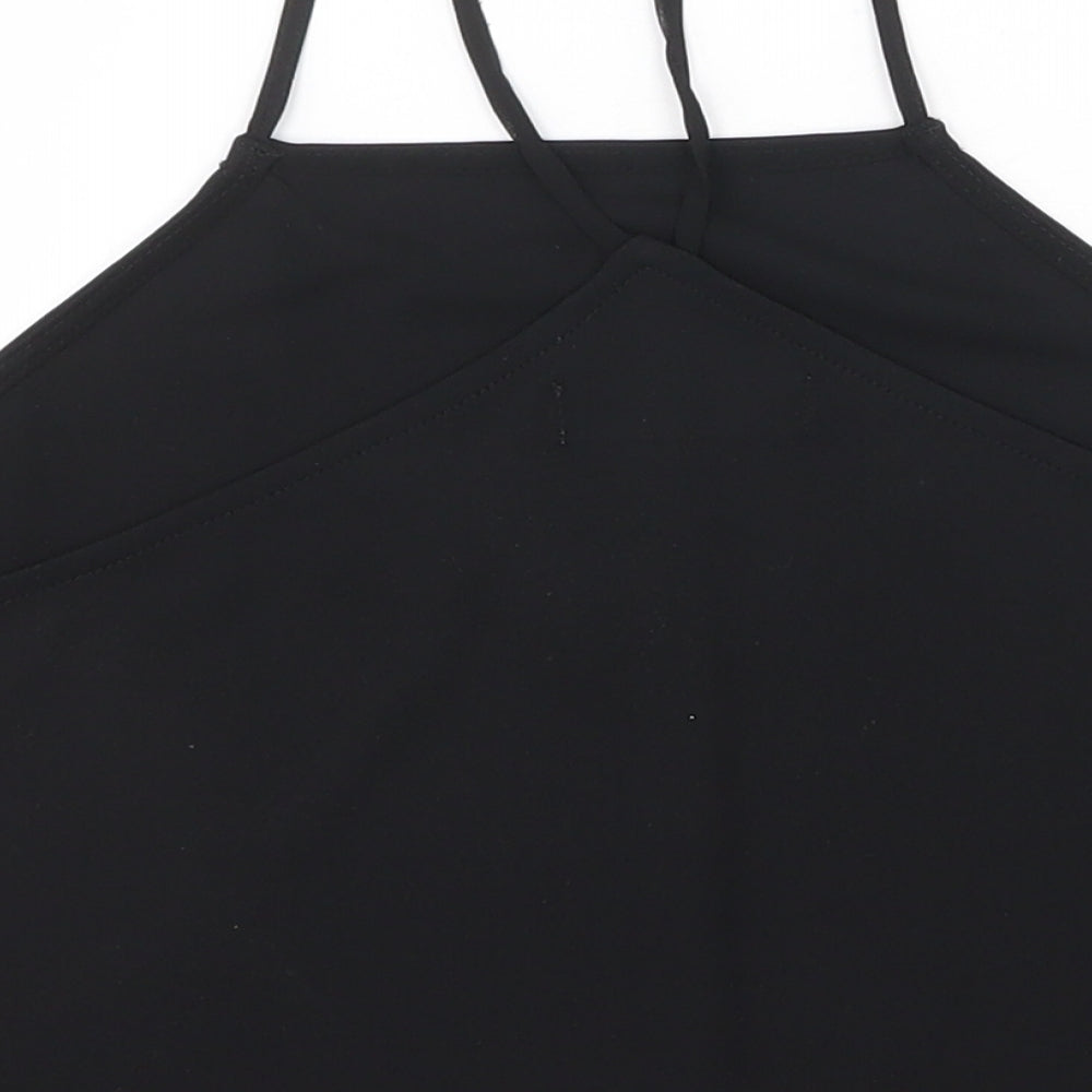 Missguided Womens Black Polyester Basic Tank Size 6 Square Neck