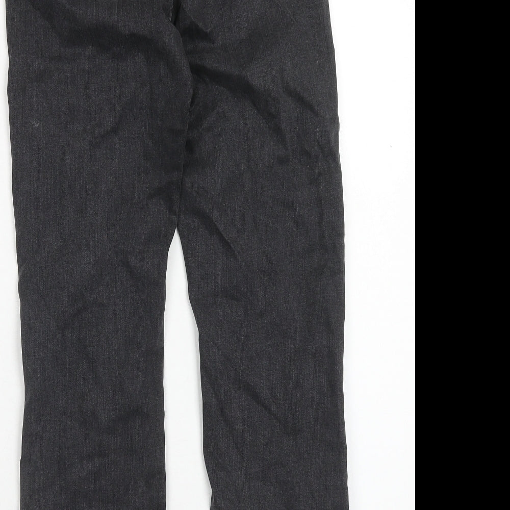 Marks & Spencer Womens Black Cotton Flared Jeans Size 6 Regular Zip - Cropped