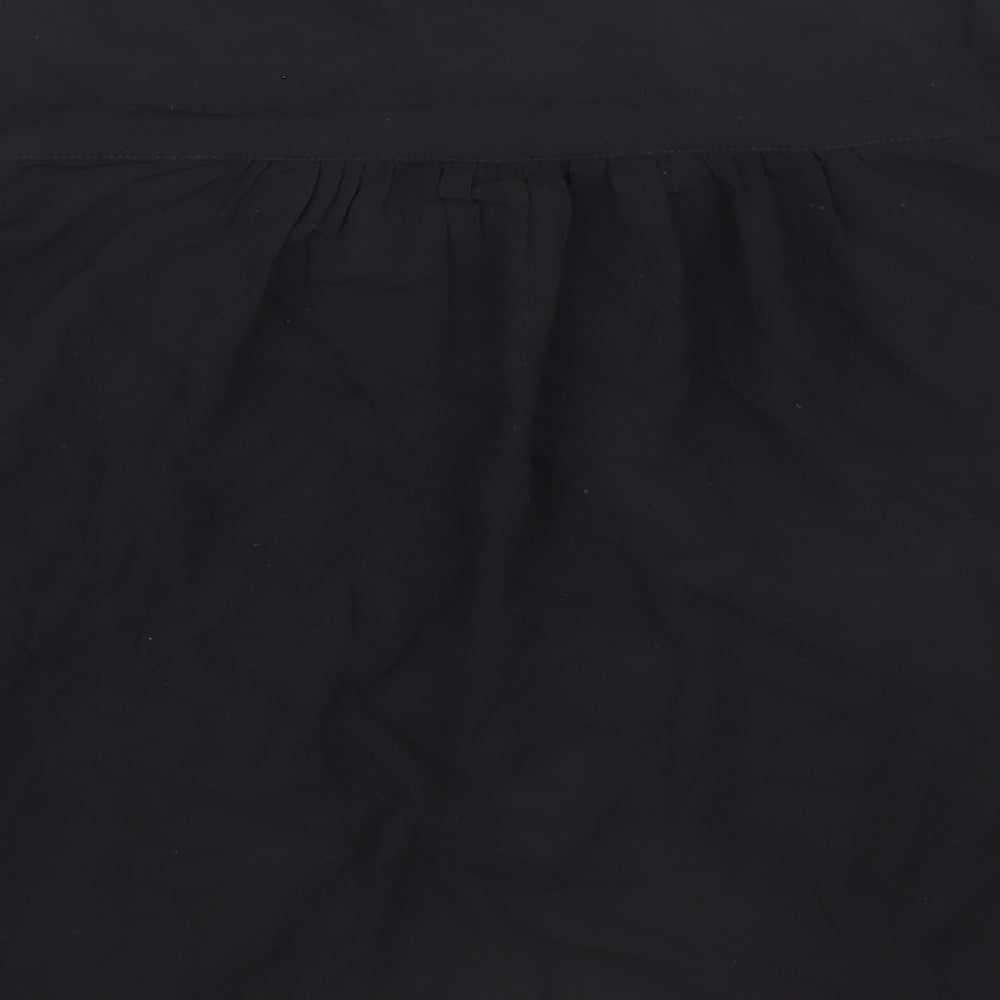 Marks & Spencer Womens Black Viscose Basic Blouse Size 8 V-Neck