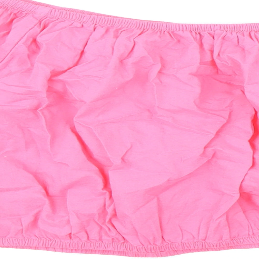 Marks and Spencer Womens Pink 100% Cotton Cropped Blouse Size 20 Boat Neck - Bardot