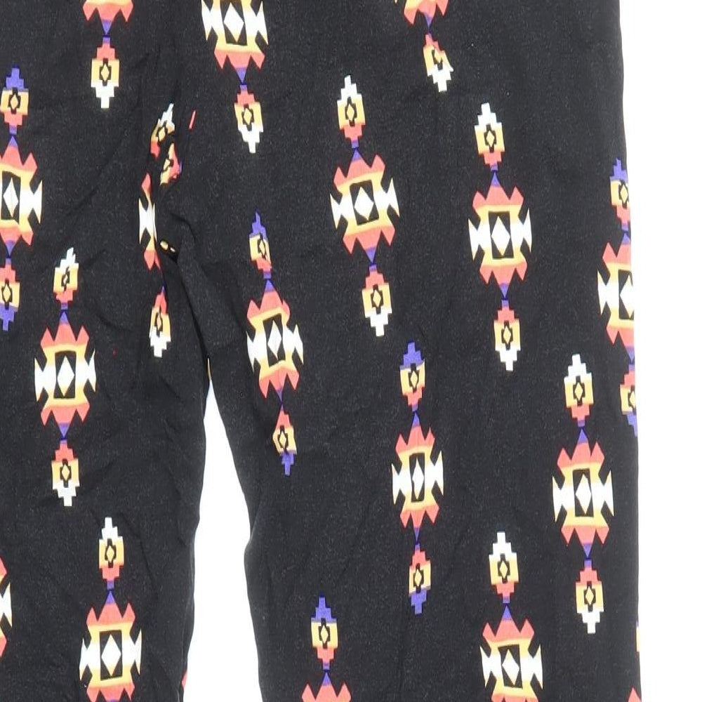 Forever Womens Black Geometric Viscose Harem Trousers Size M Regular Zip