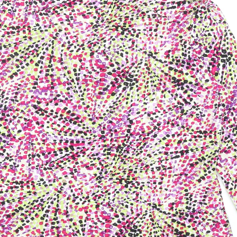 Country Casuals Womens Multicoloured Geometric Viscose Basic Blouse Size S V-Neck