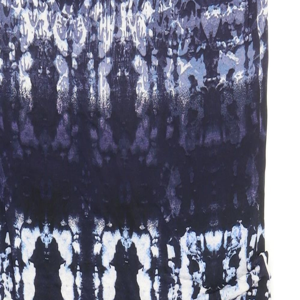 Marks & Spencer Womens Blue Geometric Viscose Shift Size 10 Boat Neck Pullover