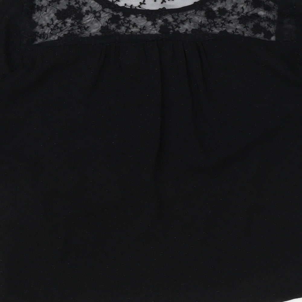 Vera Moda Womens Black Polyester Basic Blouse Size S Round Neck