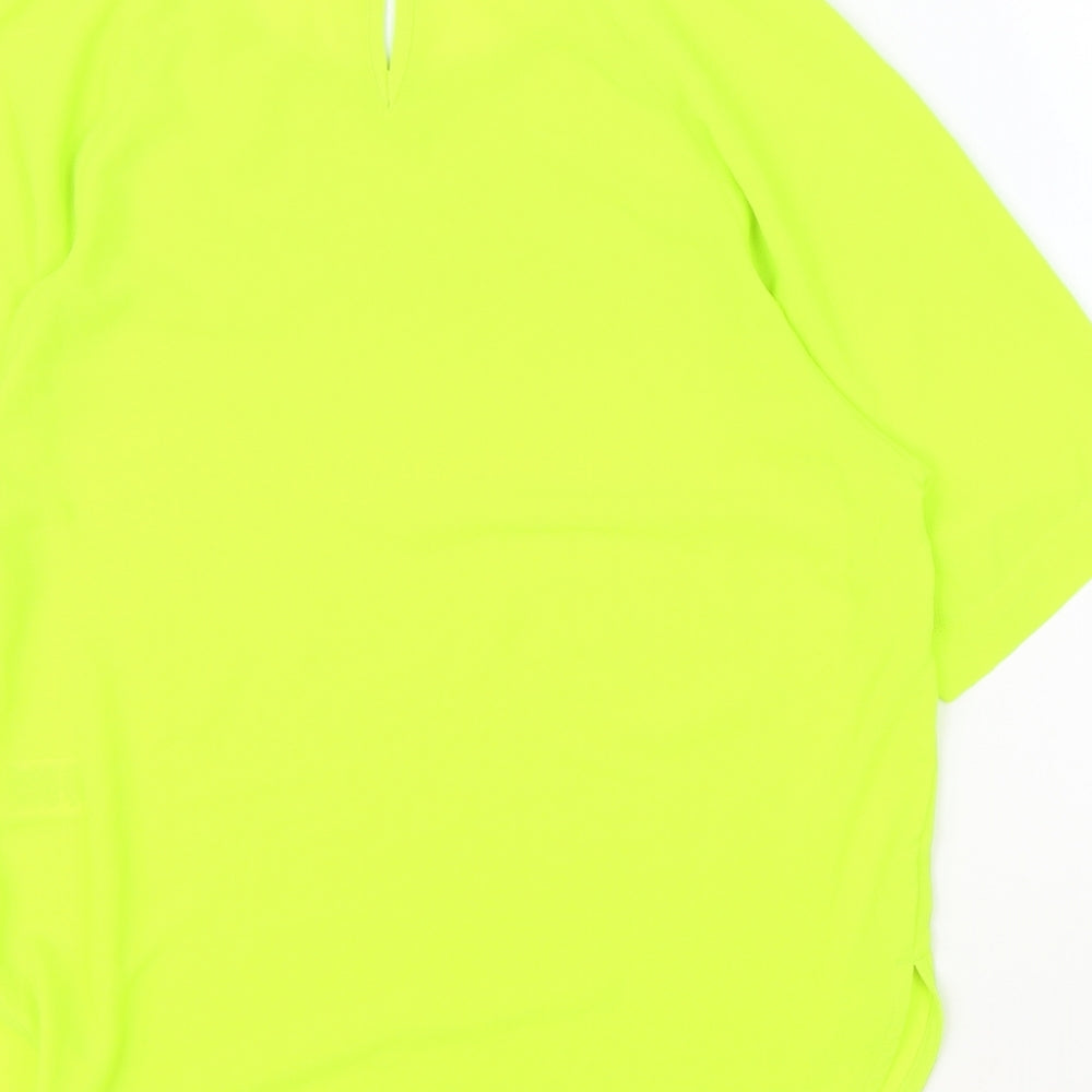Marks & Spencer Womens Yellow Polyester Basic Blouse Size 6 Round Neck