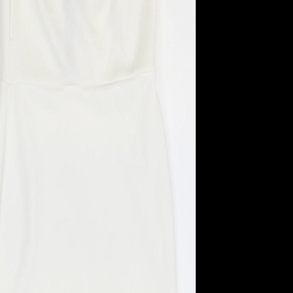 Quiz Womens White Polyester Pencil Dress Size 6 Halter Button