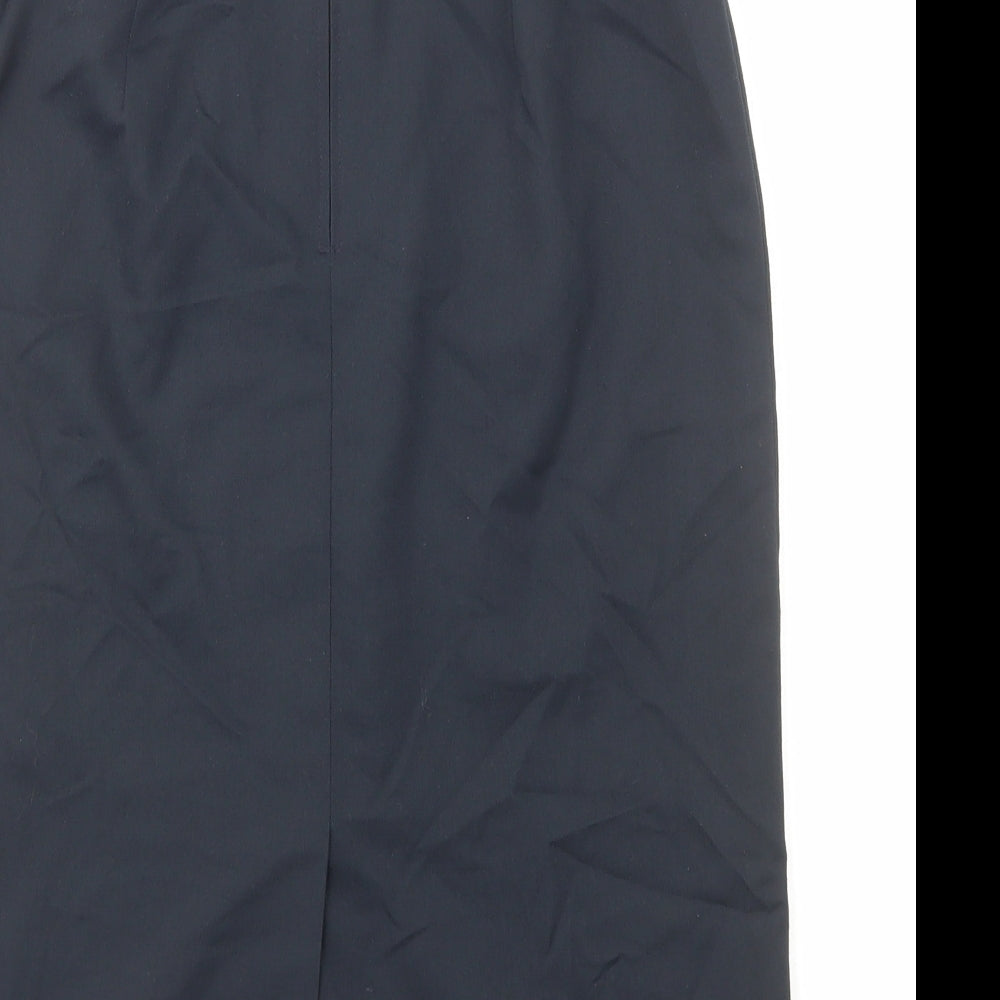 Preworn Womens Blue Polyester Straight & Pencil Skirt Size 10 Zip