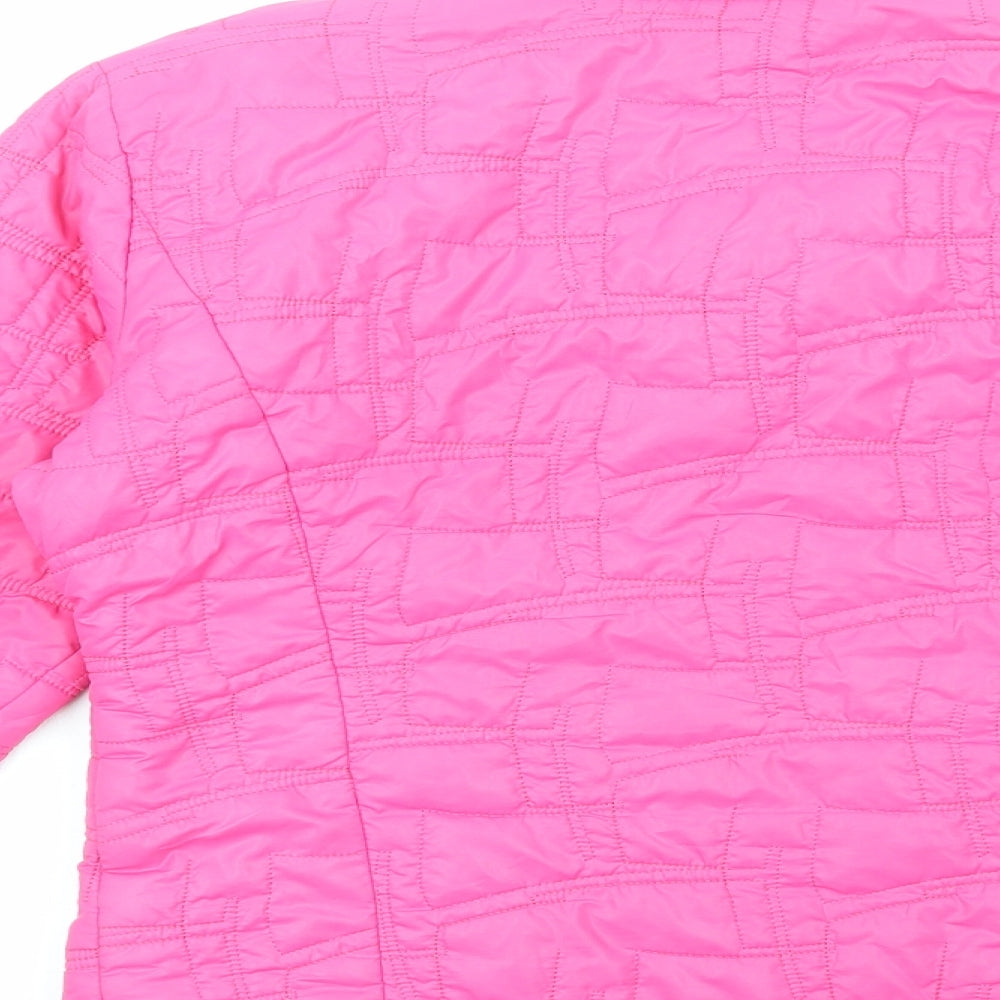 Long Island Womens Pink Quilted Jacket Size S Zip