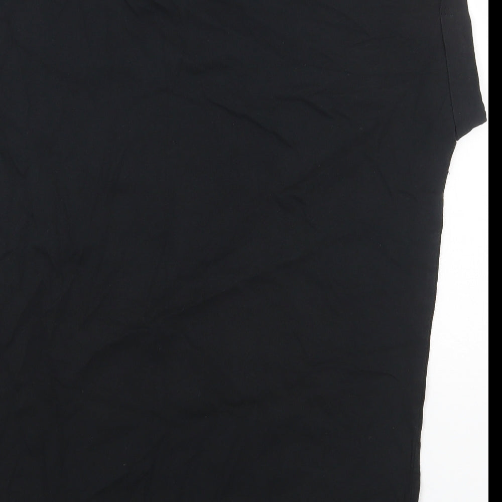 Simply Be Womens Black Cotton Basic T-Shirt Size 12 Round Neck