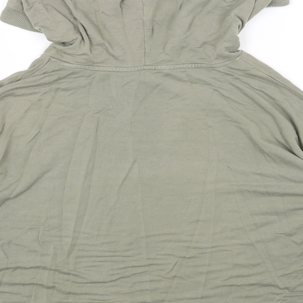 New Look Womens Green Viscose Pullover Hoodie Size S Pullover