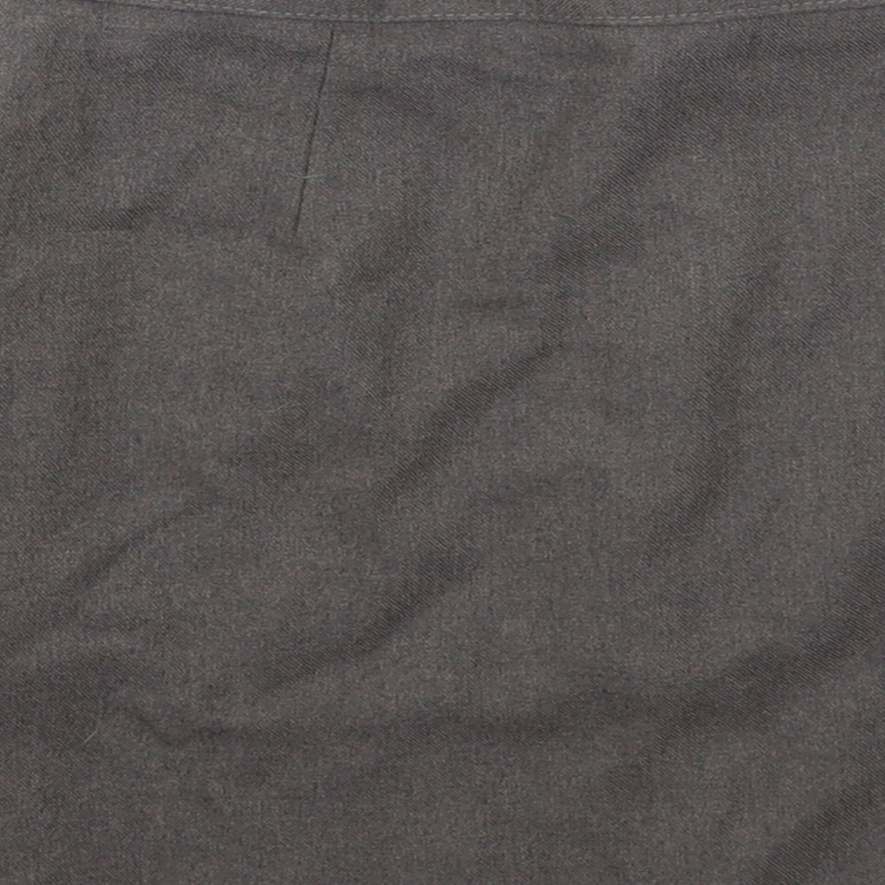 Preworn Womens Grey Polyester Mini Skirt Size 26 Zip