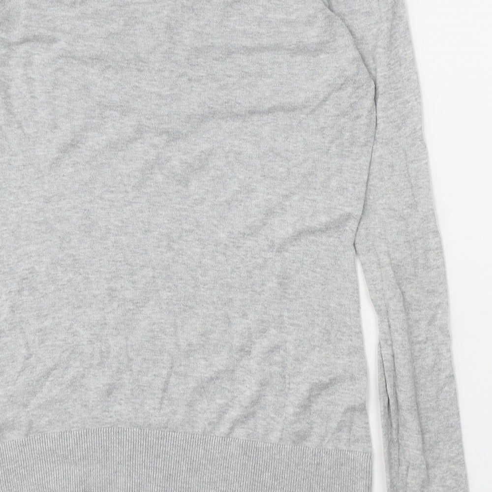 Spirit Womens Grey V-Neck 100% Cotton Pullover Jumper Size M