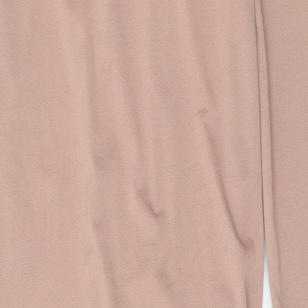 Missguided Womens Beige Polyester Bodycon Size 12 V-Neck Pullover