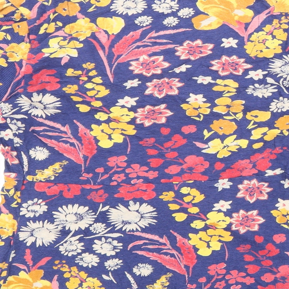 Monsoon Womens Multicoloured Floral Polyester Basic T-Shirt Size 8 Scoop Neck