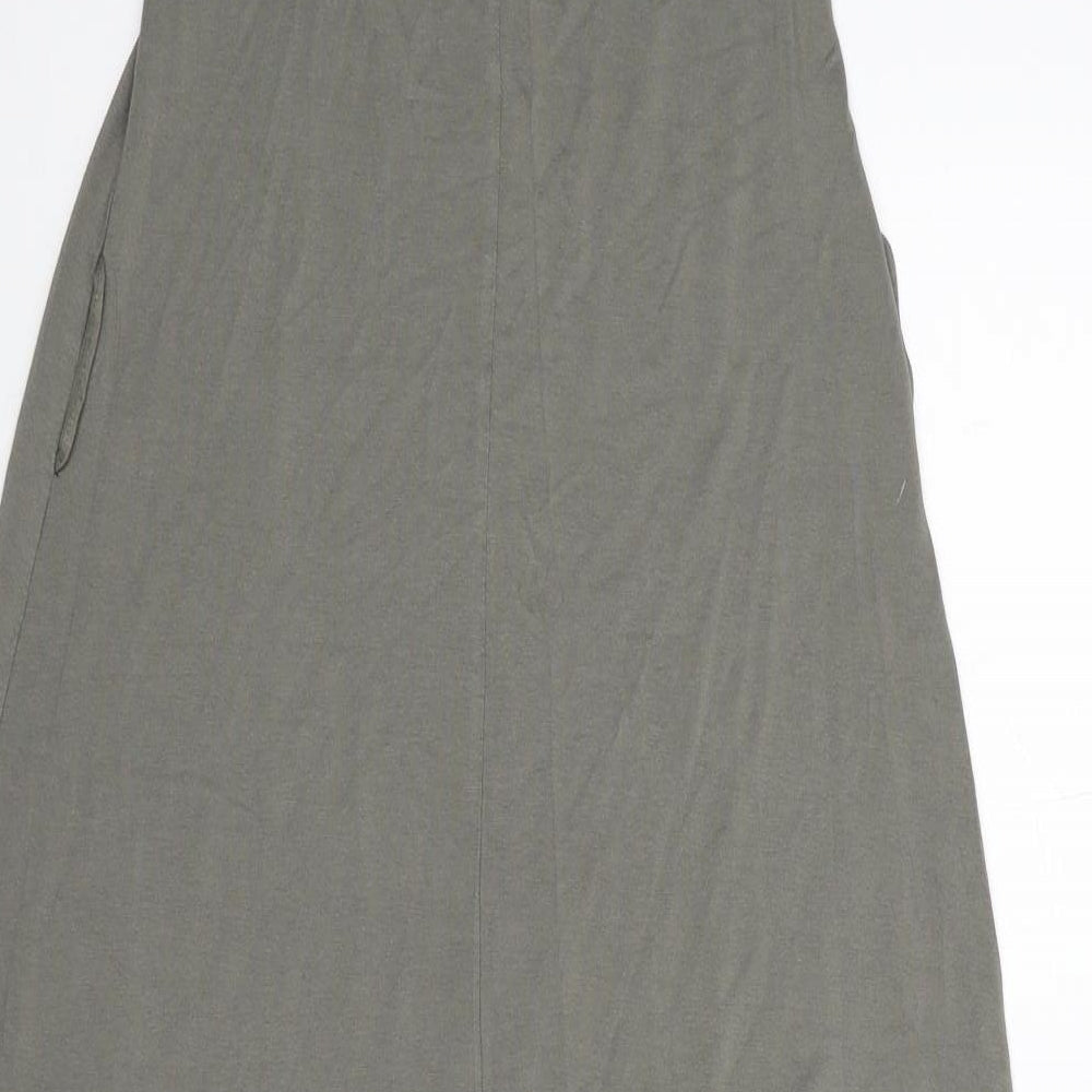 Dorothy Perkins Womens Green Viscose A-Line Size 6 Scoop Neck Pullover