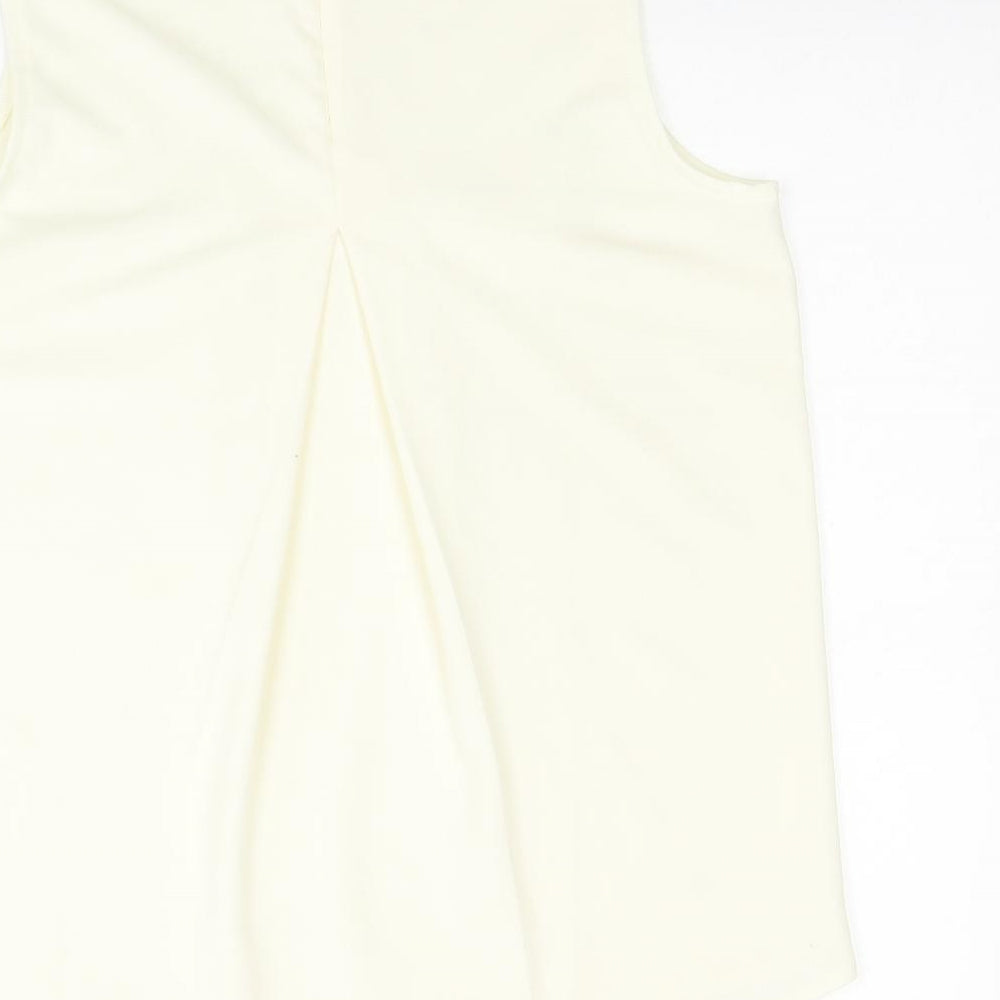 NEXT Womens Yellow Polyester Basic Tank Size 12 Mock Neck