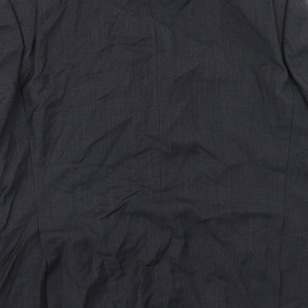 Preworn Mens Grey Polyester Jacket Blazer Size 42