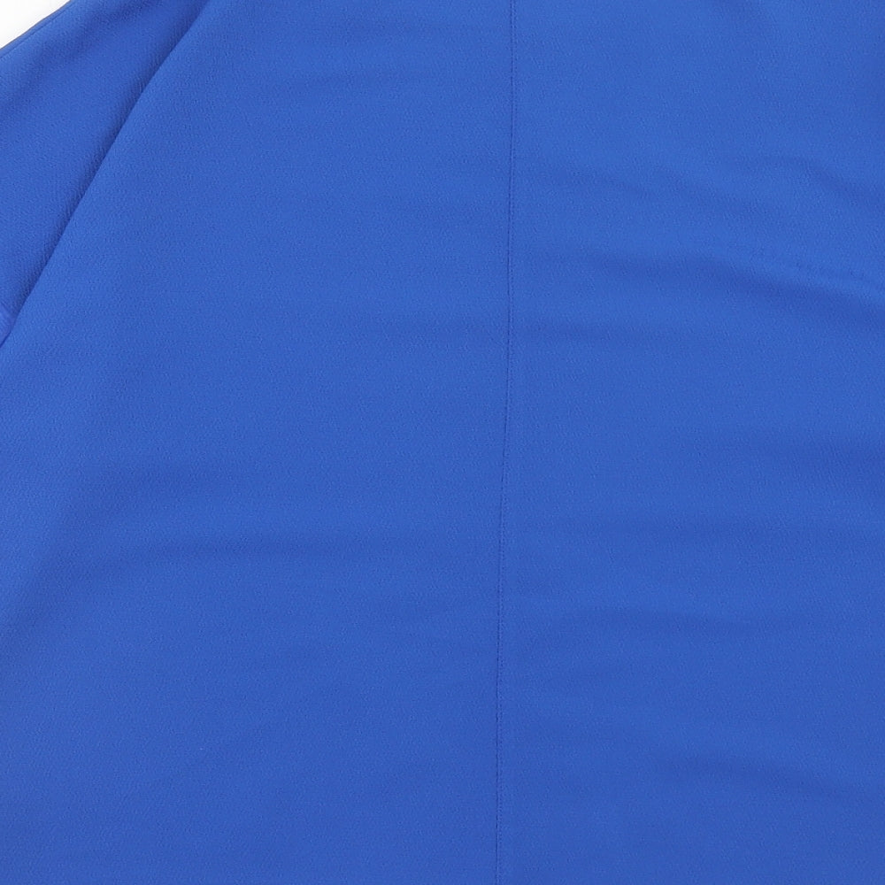Marks & Spencer Womens Blue Polyester Basic Blouse Size 12 Boat Neck
