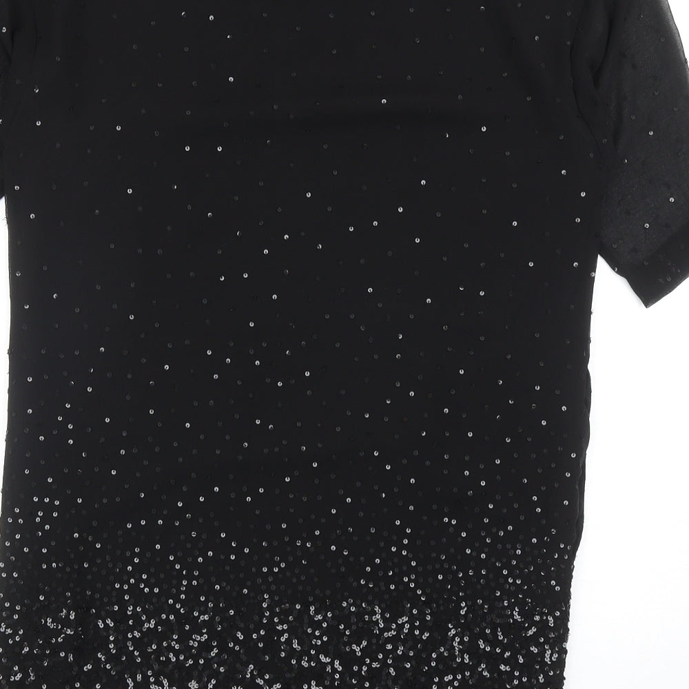 Great Plains Womens Black Polyester A-Line Size XS Round Neck Pullover