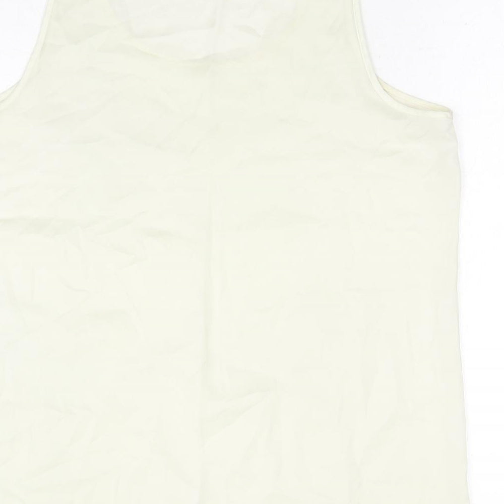 Marks & Spencer Womens White Polyester Basic Tank Size 16 Round Neck