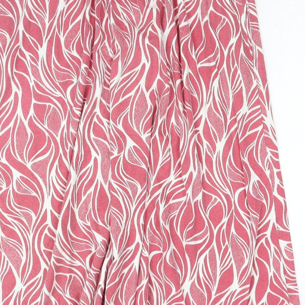 Preworn Womens Brown Floral Polyester Flare Skirt Size 32 in