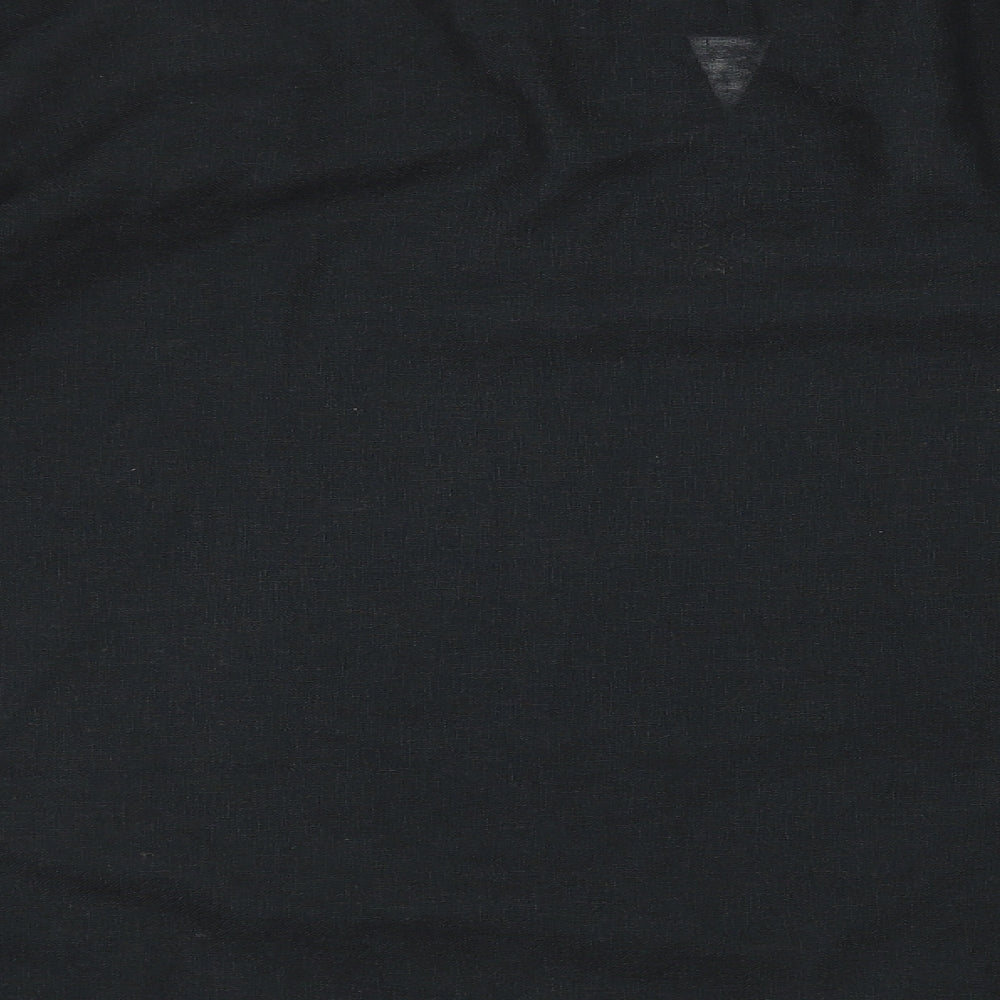 Preworn Womens Black Polyester Basic Blouse Size L V-Neck