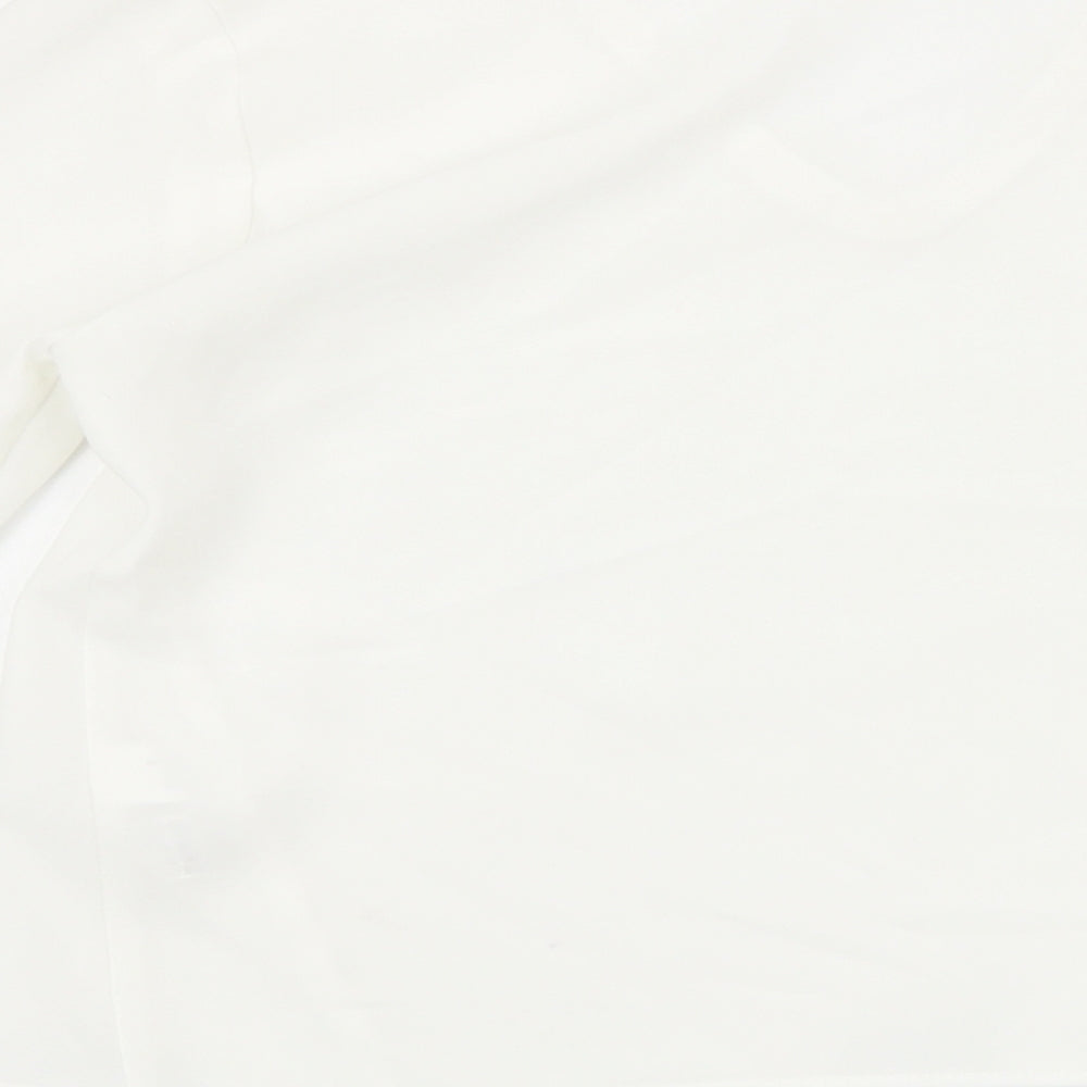 Zara Womens White Polyester Basic Blouse Size XS V-Neck