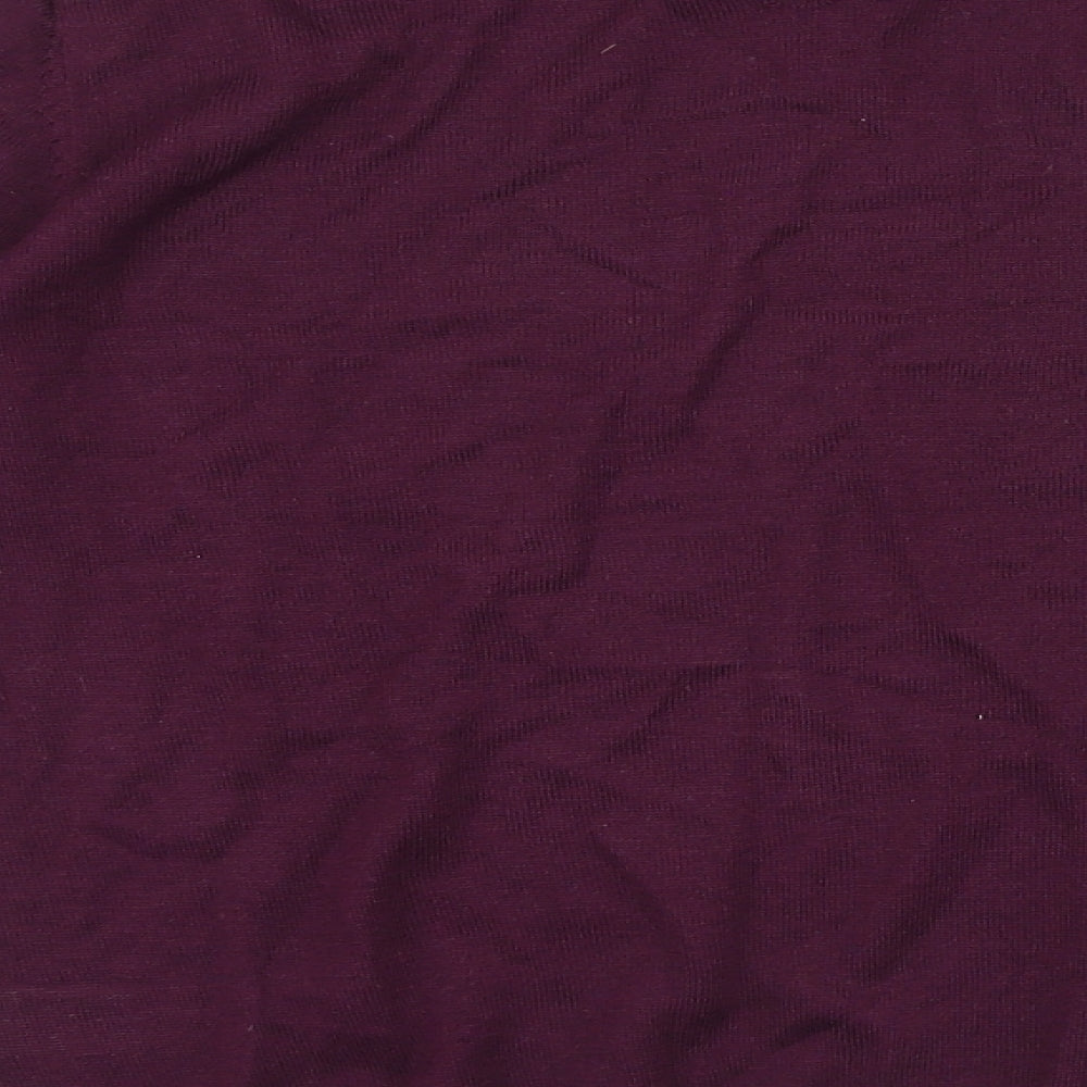 R Edition Womens Purple Collared Cotton Pullover Jumper Size S