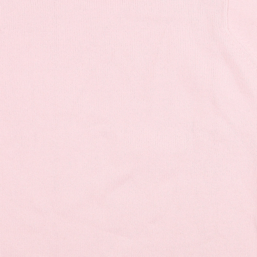 Andrew Marc Womens Pink Round Neck Acrylic Pullover Jumper Size S - Flower