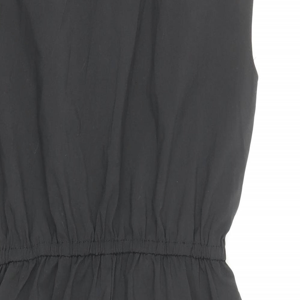 Lila Womens Black Nylon Fit & Flare Size 10 Round Neck Pullover