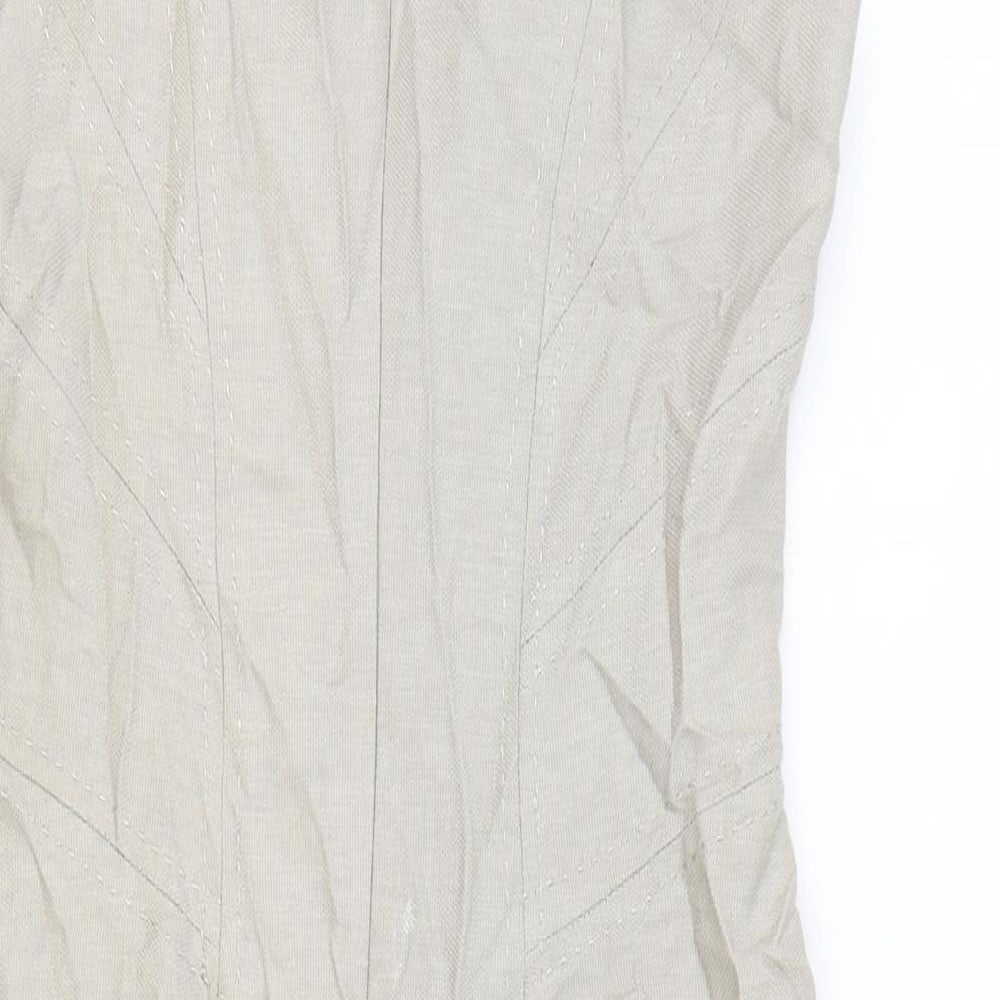 Marks & Spencer Womens Brown Polyester A-Line Size 8 Square Neck Zip