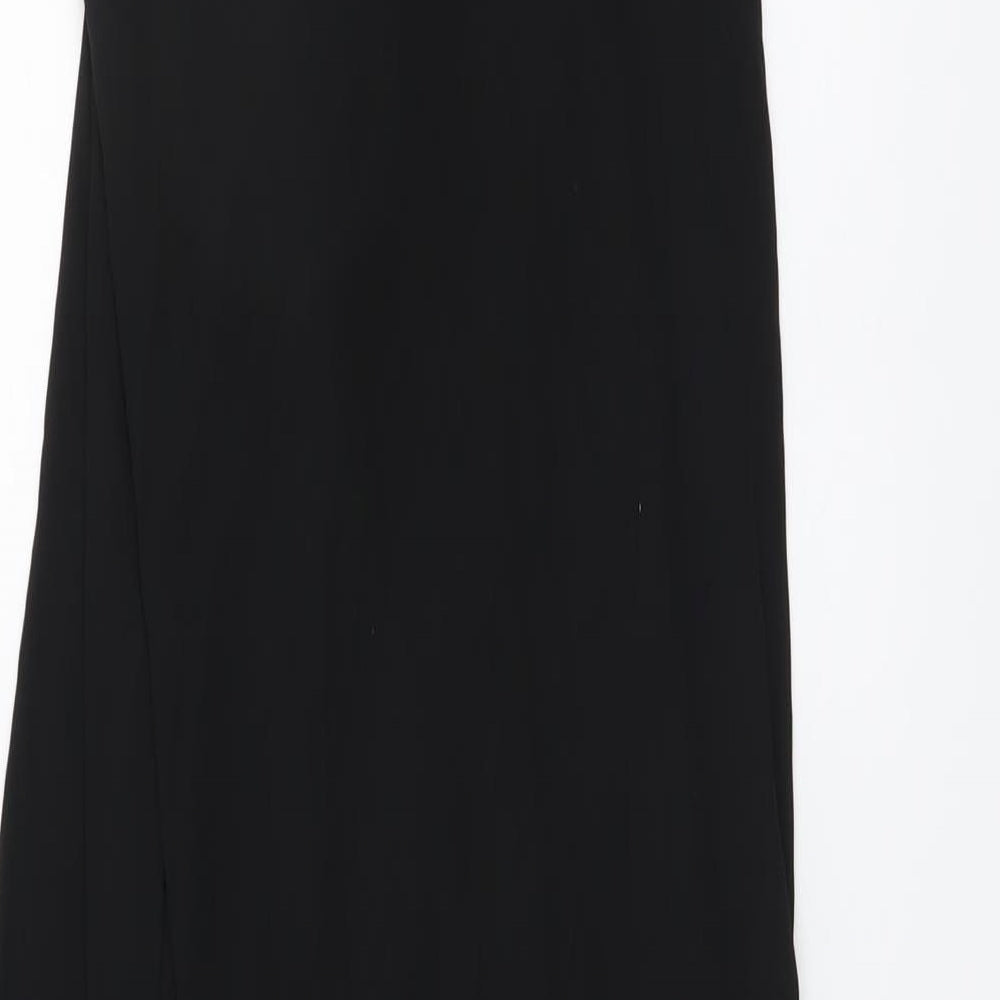 James Lakeland Womens Black Striped Polyester A-Line Size S Scoop Neck Pullover