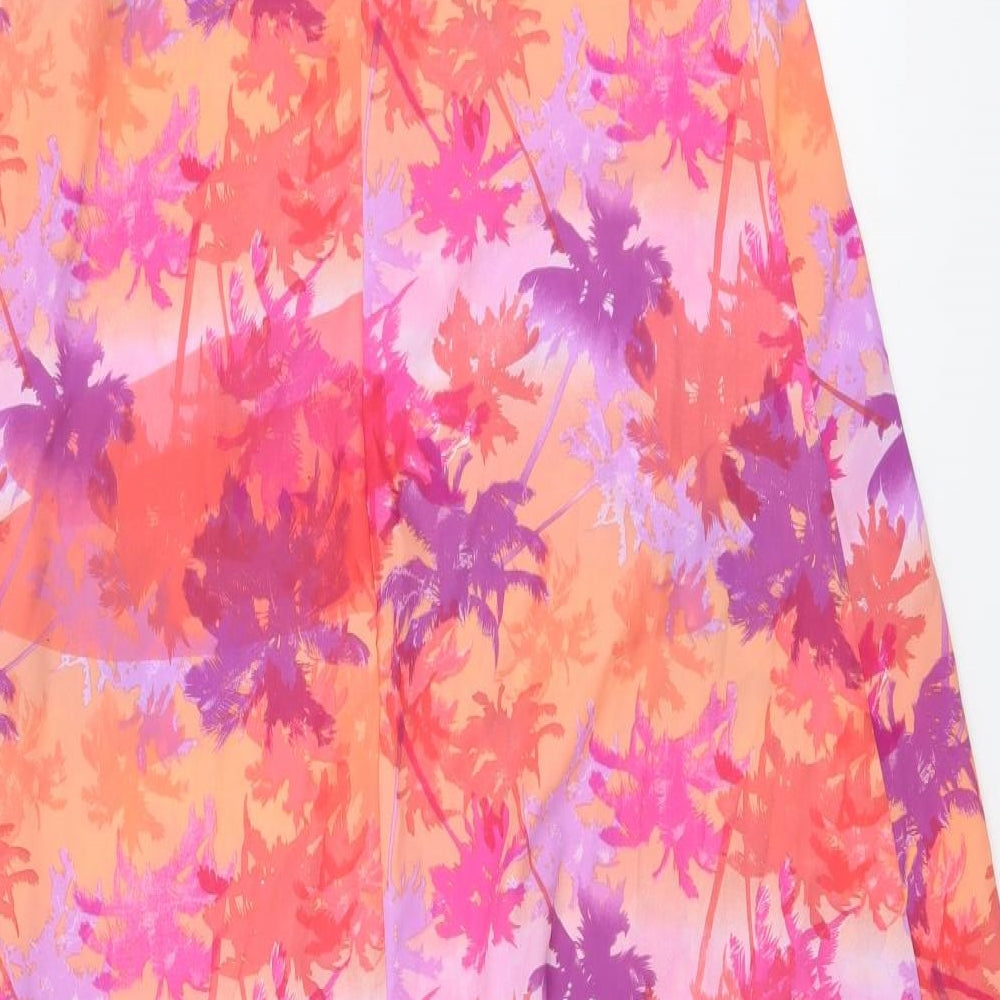 Papaya Womens Multicoloured Floral Polyester Trapeze & Swing Size M Square Neck Pullover