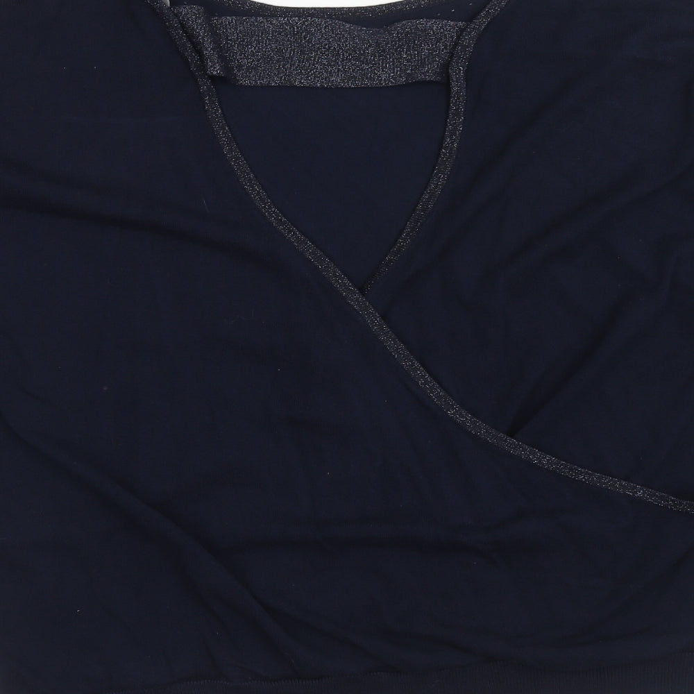 Red Herring Womens Blue Round Neck Viscose Pullover Jumper Size 18