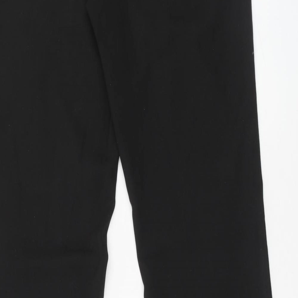 H&M Womens Black Polyester Trousers Size 10 Regular Zip