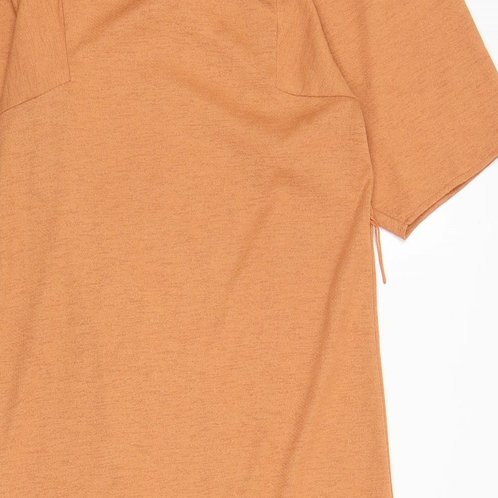 Zara Womens Orange Polyester Kaftan Size M V-Neck Pullover