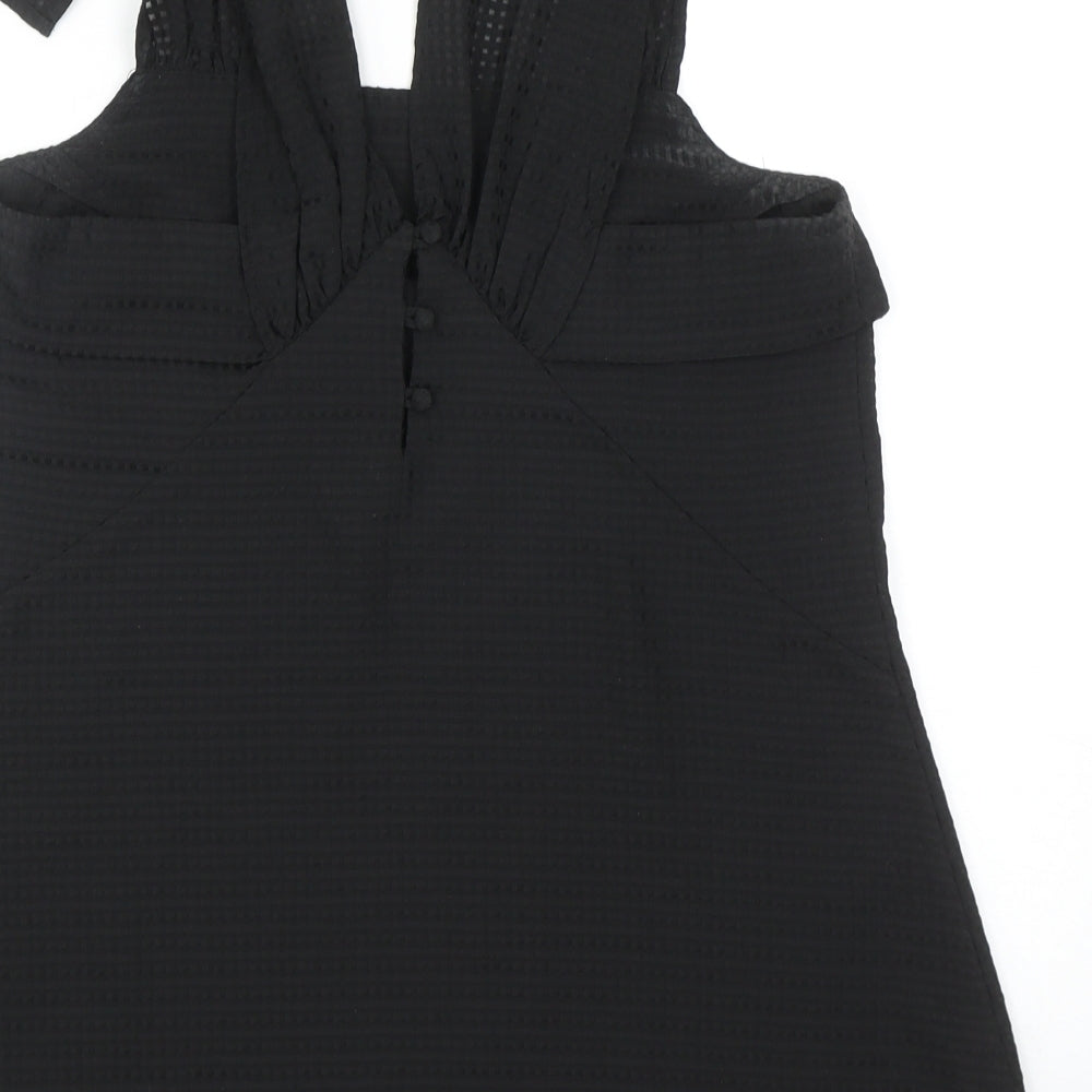 Warehouse Womens Black Polyester Basic Tank Size 10 Off the Shoulder