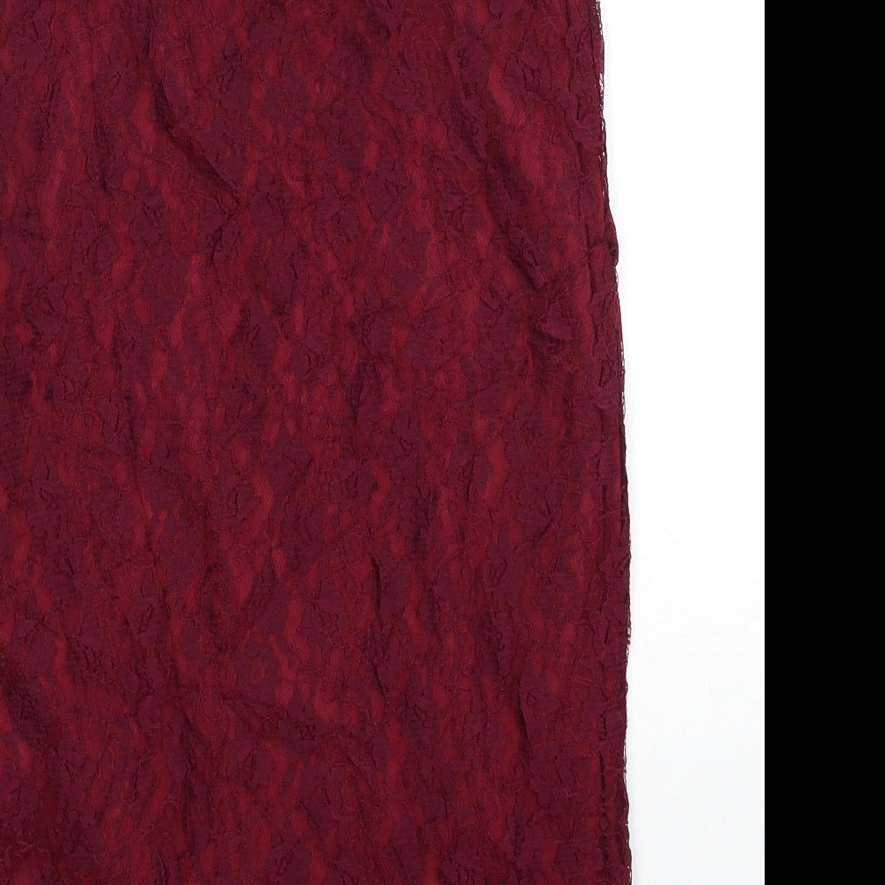 Amalie & Amber Womens Red Geometric Polyester Straight & Pencil Set Size 12