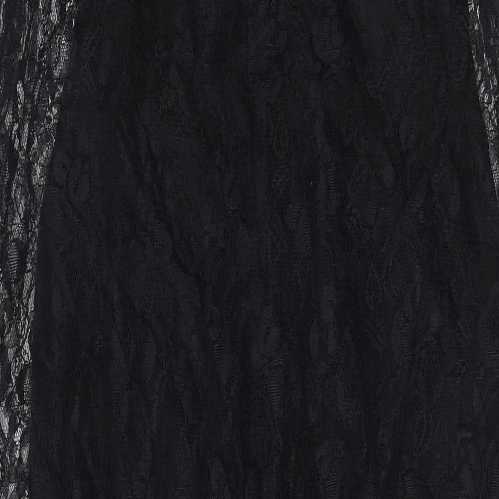Young Mayfair Womens Black Polyester Maxi Size 8 Round Neck Zip