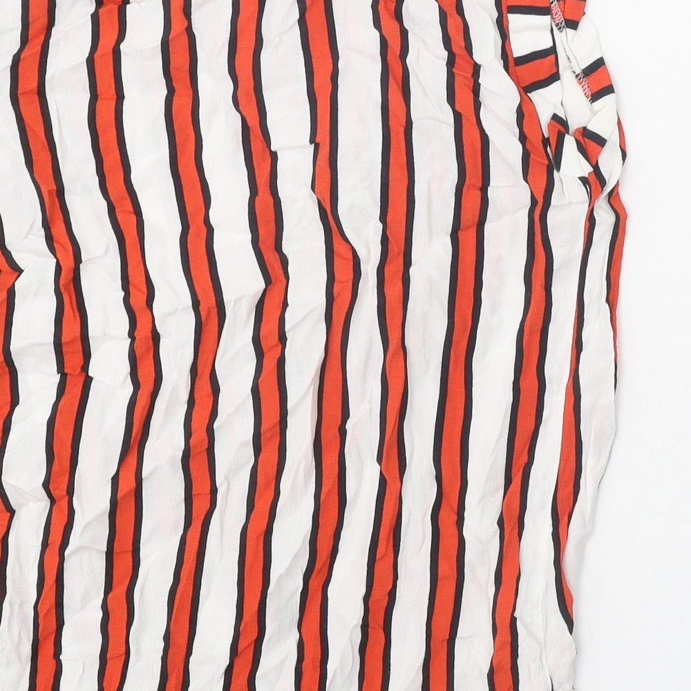 NEXT Womens Multicoloured Striped Viscose Basic Tank Size 8 Round Neck