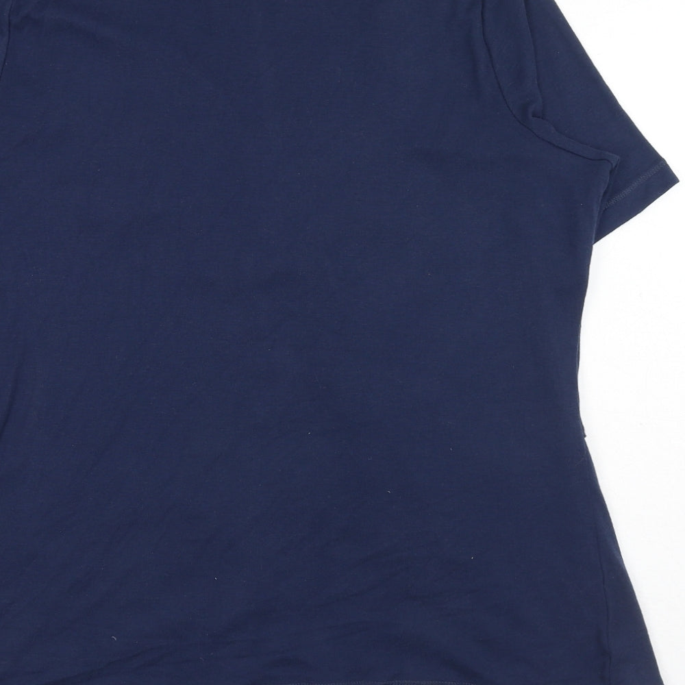 Marks and Spencer Womens Blue Polyester Kimono Blouse Size 16 Round Neck