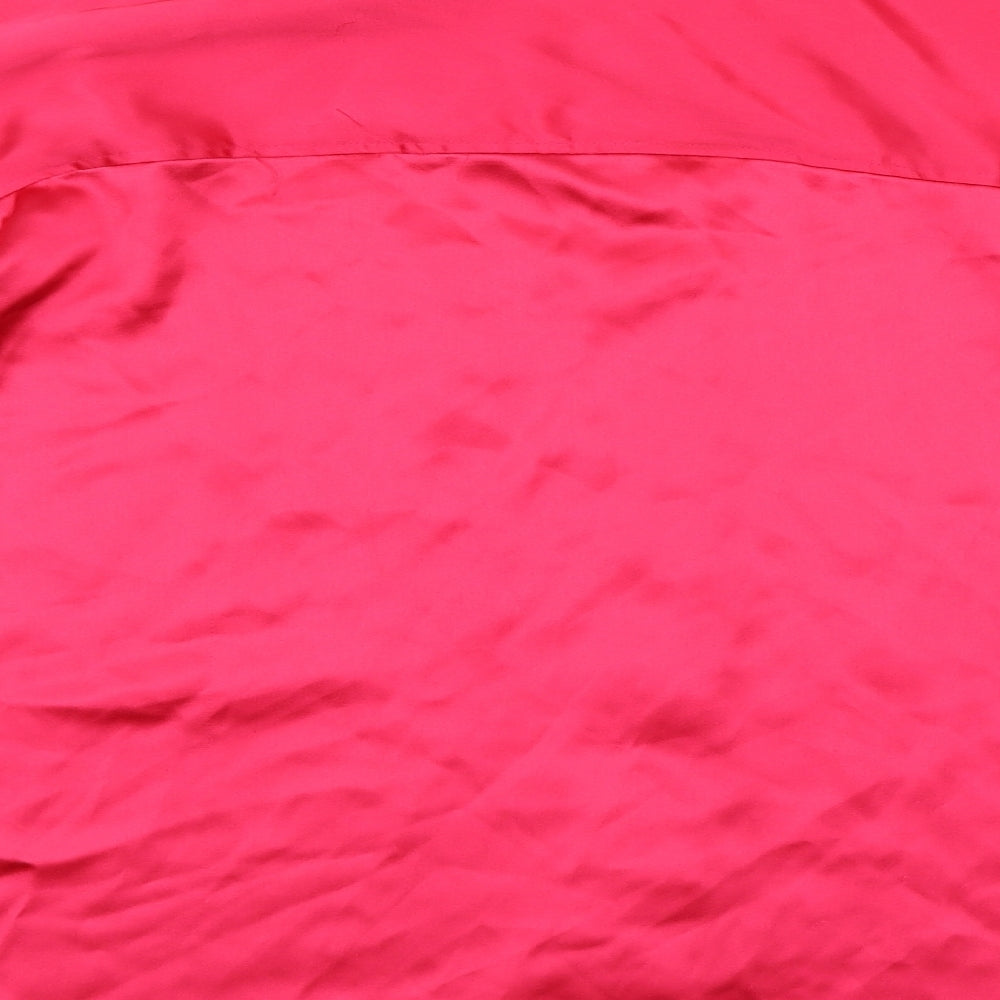 H&M Womens Pink Polyester Basic Button-Up Size S Collared